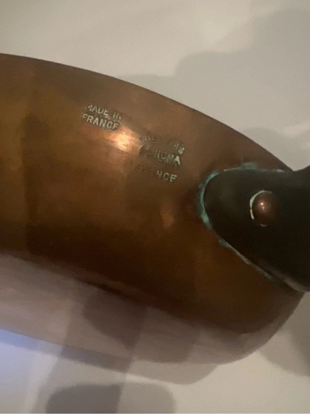 Vintage William Sonoma 14 Inch Copper Fry Pan for restoration